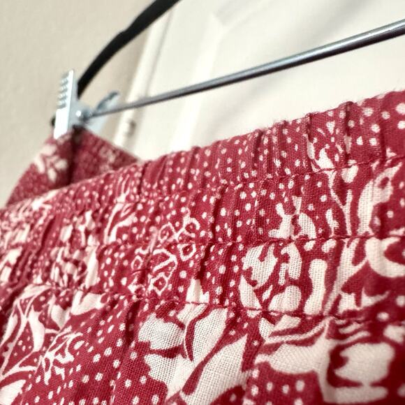 Napa Valley Red/White Tiered Ruffle Flowy Maxi Skirt ~ Size Large ~ Cotton Blend - Picture 7 of 11